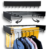 Zetez foldable wall-mounted drying rack, 31.5-inch wide, ideal for compact laundry spaces.