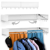 Zetez foldable wall mounted drying rack closed position for compact storage
