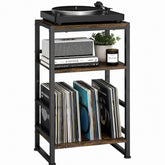 ZEXVIDA record player stand top view showing slim profile for flexible placement