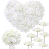 Zeyune artificial white hydrangea flowers with stems, ideal for bulk wedding centerpieces.