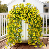 ZFProcess artificial hanging daisy yellow closeup highlights soft petals and realistic leaf texture for versatile decor