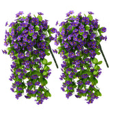 ZFProcess artificial hanging flowers violet ivy closeup for elegant indoor decor and durable outdoor use.