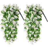 ZFProcess artificial hanging flowers violet outdoor UV resistant decor.