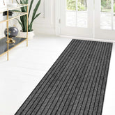 ZGR HOME&GARDEN custom-size runner rug gray with black stripe for hallway, non-slip underfoot