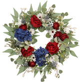 Zhemobang 22-inch patriotic wreath for front door adds bold curb appeal.