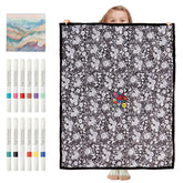 ZHOYIMIMI DIY coloring blanket with flower pattern offers a customizable decor touch for living rooms.