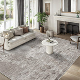 ZHXXUJ 10x10 rug in beige and grey with close-up texture for soft comfort.