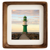 Zibrelte natural 5x5 frame with mat highlights memories in warm walnut