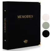 ZICOTO linen photo album cover with gold foil details and durable hardcover.
