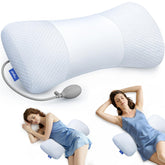 ZIKEE inflatable lumbar support pillow on bed with adjustable height for comfort