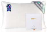 ZIMASILK pillowcase front view, pure mulberry silk for silky hair and calm skin.