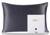 ZIMASILK dark gray pillowcase shows smooth texture for comfortable sleep and hair care.