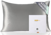 ZIMASILK gray front pillowcase for queen 20x30βreduces friction for hair and skin