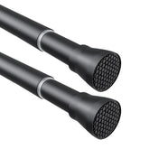 ZipGlo tension curtain rod black two-piece set for easy no-drill installation
