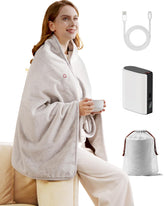 Zireot cordless heated blanket with battery pack for on-the-go warmth.
