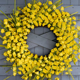 Zjlmit front door wreath with yellow flowers and berries for year-round curb appeal
