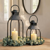 ZLFart black decorative lanterns front view for warm ambient lighting indoors or outdoors