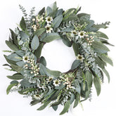 Zmtyykh 26-inch eucalyptus wreath for the front door with lush greenery.