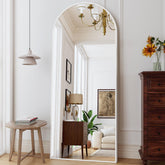 ZMYCZ arch full-length mirror with white frame for full-body outfit checks in any room.