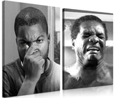 ZNHART framed funny bathroom canvas 2 with retro posters, ideal for a humorous bathroom touch.