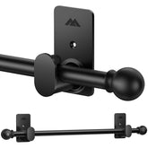 ZNONOX no-drill curtain rod brackets installed on a glass surface for damage-free setup.