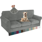 ZNSAYOTX luxury velvet sofa cover base demonstrates a snug, protective fit.