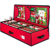ZOBER gift wrap organizer front view showing space for multiple rolls and accessories