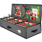 ZOBER gift wrap organizer gray black front view highlighting accessible storage