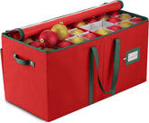 ZOBER large ornament storage box with dividers keeps 128 ornaments organized and protected.