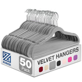 ZOBER velvet hangers for coats with non-slip grip.