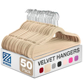 ZOBER velvet ivory coat hanger with non-slip grip keeps coats secure