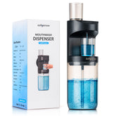 ZOFGENOW wall mounted mouthwash dispenser keeps the sink tidy and accessible.
