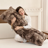 ZonLi fluffy body pillow front view shows plush fur texture and cozy silhouette