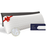 ZonLi long body pillow in bed provides full-length support for side sleepers.