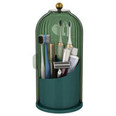 Zufudo dustproof toothbrush holder with cover closed protecting brushes.