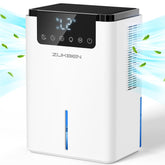 ZUKBEN dehumidifier front view showing 75oz tank for efficient moisture control in small rooms