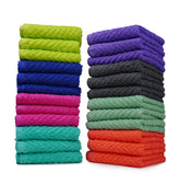 ZUPERIA Zigzag Multicolor Wash Cloths in action for quick face drying