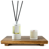 Zurklulu acacia wood riser pedestal, front view for stylish kitchen display