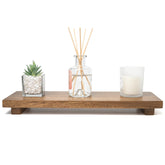 Zurklulu narrow 17-inch acacia wood riser display top showcases natural grain for elegant counters