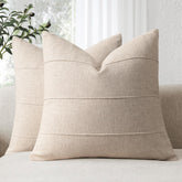 ZWJD decorative linen pillow cover fabric close-up, showing soft ramie-cotton texture and breathability.