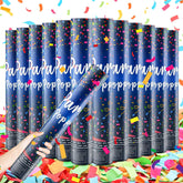 ZZPAKUE confetti cannon front view shows 12-pack setup for easy party use