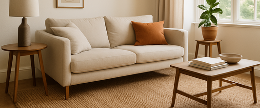 Area rug anchoring a living room