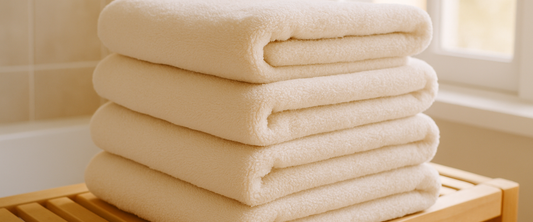 Stack of fluffy bath towels