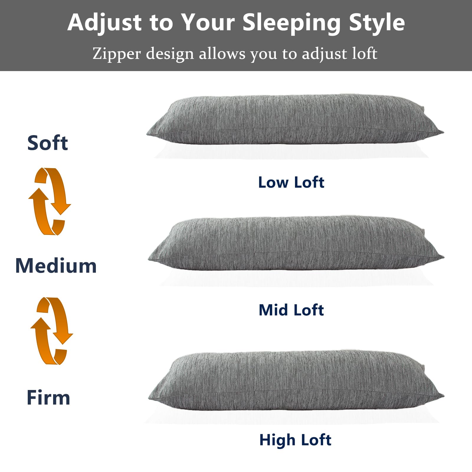 1 MIDDLE ONE 20x54 inches size fits many sleeping positions