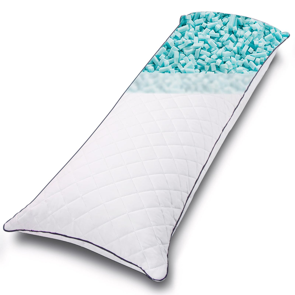 1 MIDDLE ONE body pillow insert supports spinal alignment for restful sleep.