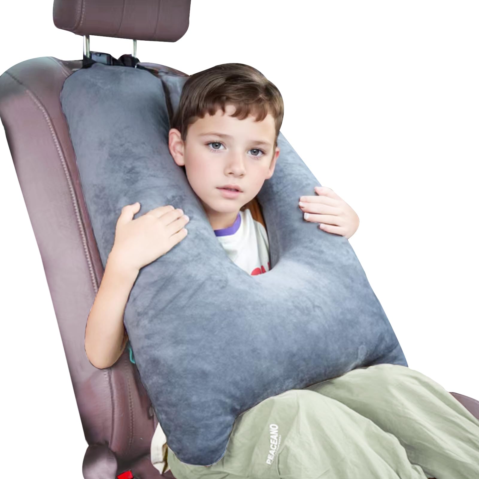 1 Middle One kids cat-ear car pillow offers comfy neck support on long road trips.
