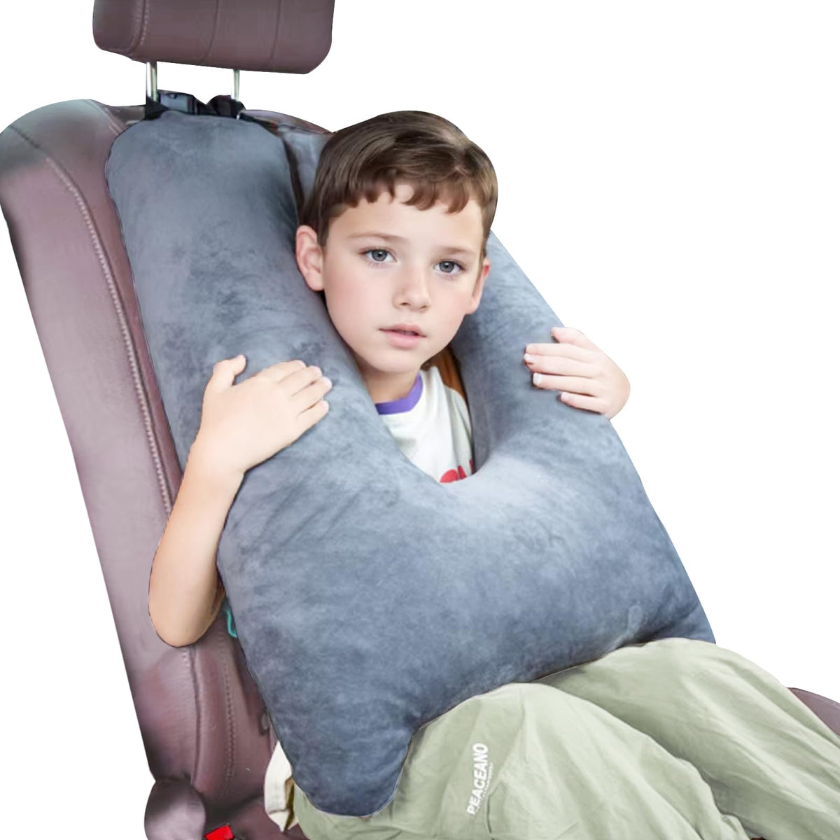 1 Middle One kids cat-ear car pillow offers comfy neck support on long road trips.