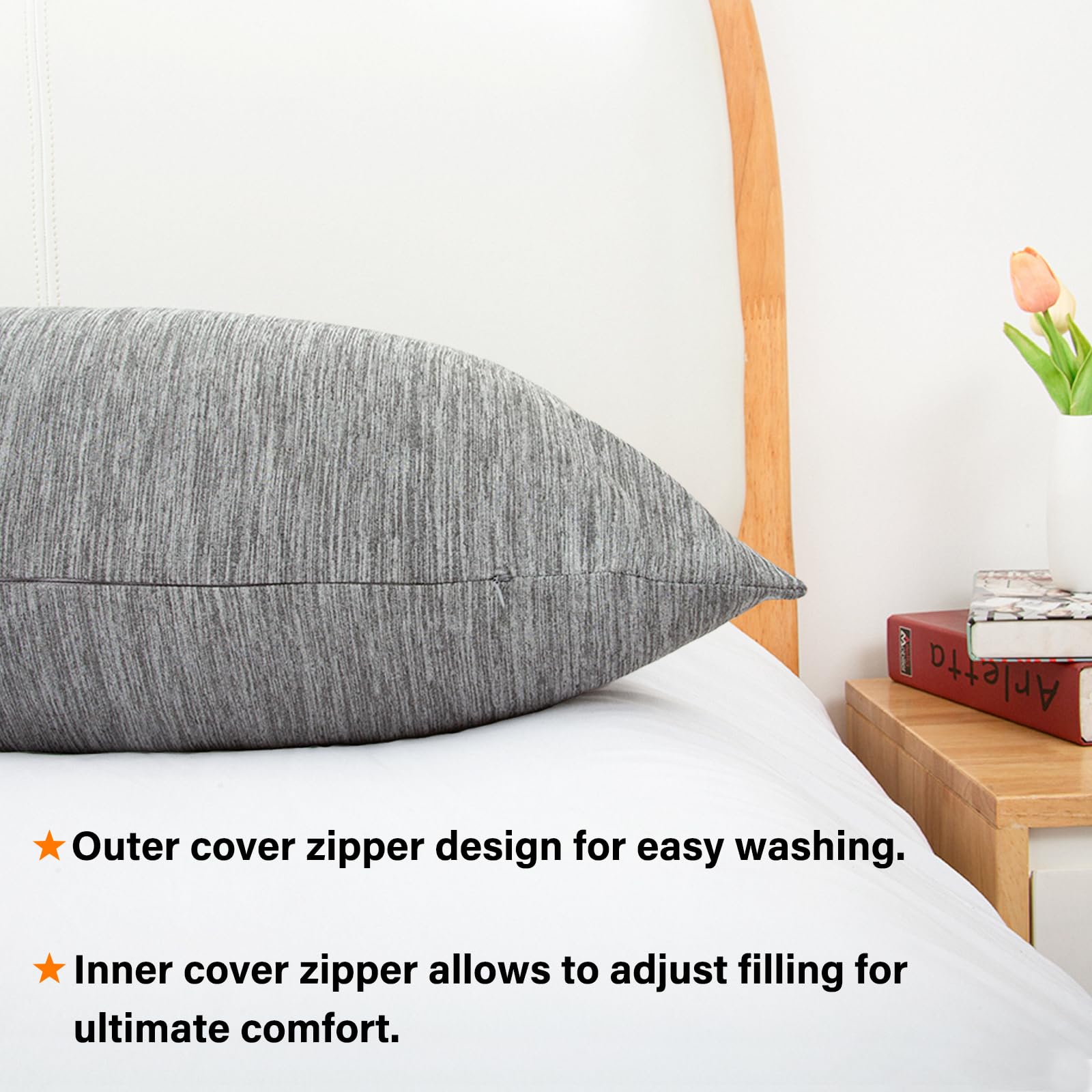 1 MIDDLE ONE long pillow ideal for reading or pregnancy comfort