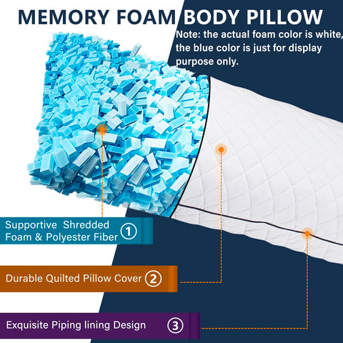 1 MIDDLE ONE shredded memory foam fill contours to your body for targeted comfort.