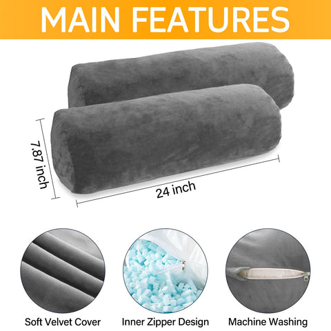 1 MIDDLE ONE round pillow with velvet cover adds elegant decor.
